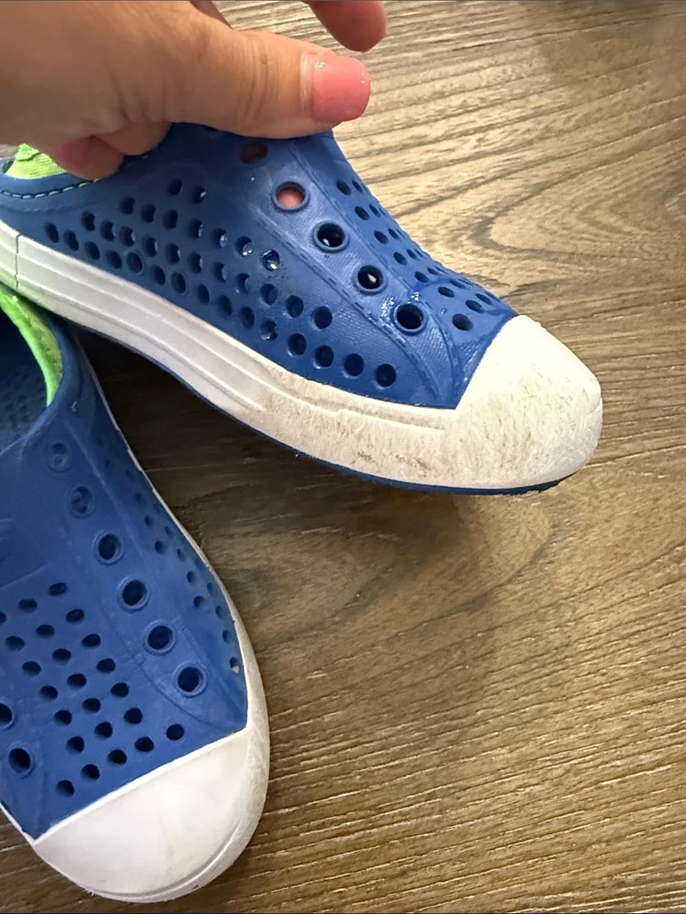 Skechers Blue Slip-On Water Shoes with Lime Size 11T